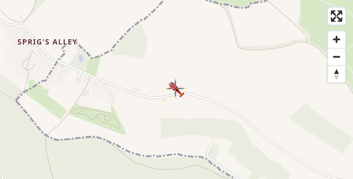 Flight path map showing Air Ambulance Helicopter route from Chinnor to Chinnor