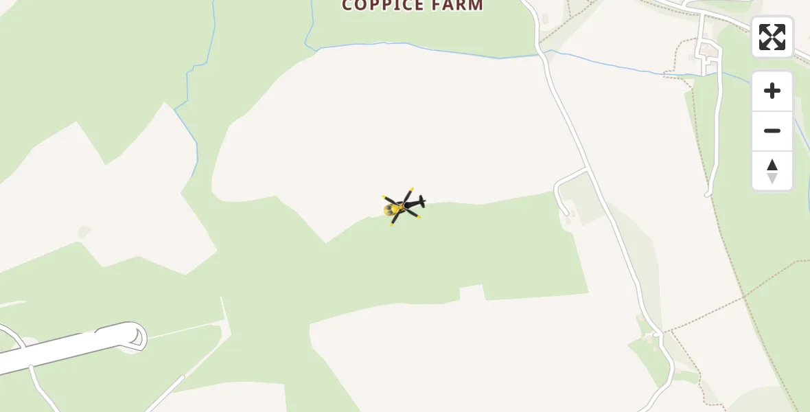 Flight path map showing Police Helicopter route from Rockbeare to Rockbeare