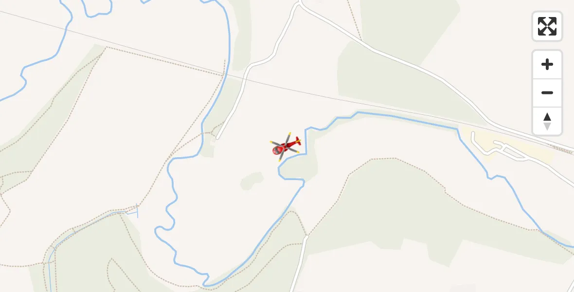 Flight path map showing Air Ambulance Helicopter route from Combe to Combe
