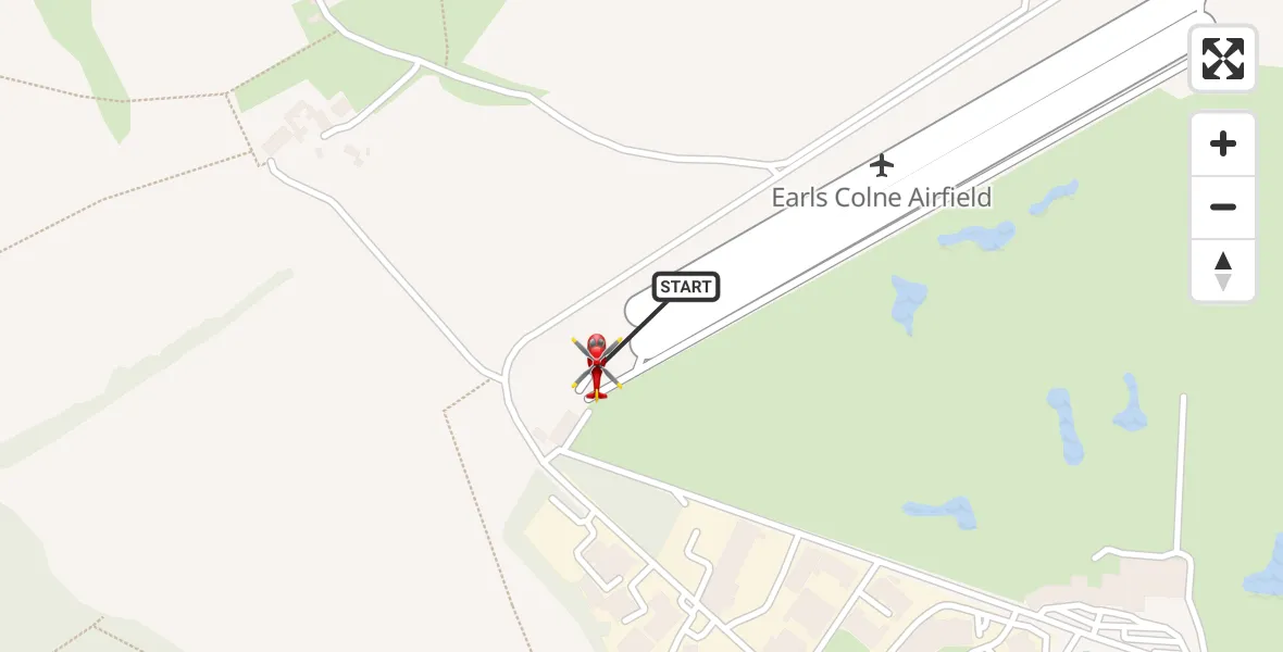 Flight route Air Ambulance Helicopter Earls Colne Airfield - Earls Colne Airfield, 18 April 2026, 16:20
