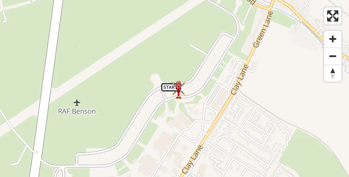 Flight route Air Ambulance Helicopter RAF Benson - RAF Benson, 18 April 2026, 18:15