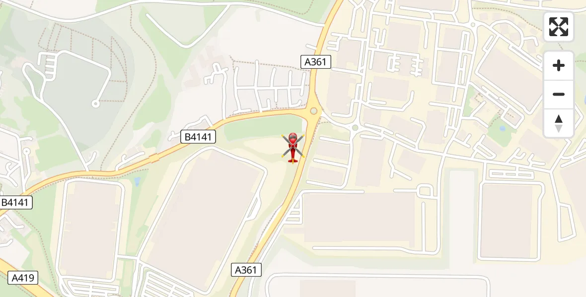 Flight route Air Ambulance Helicopter Stratton St. Margaret - Stratton St. Margaret, 18 April 2026, 19:15
