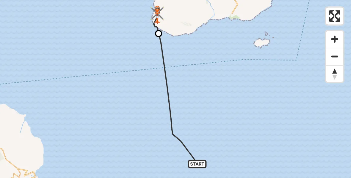 Flight path map showing Coastguard Helicopter route from Irish Sea to Inner Seas