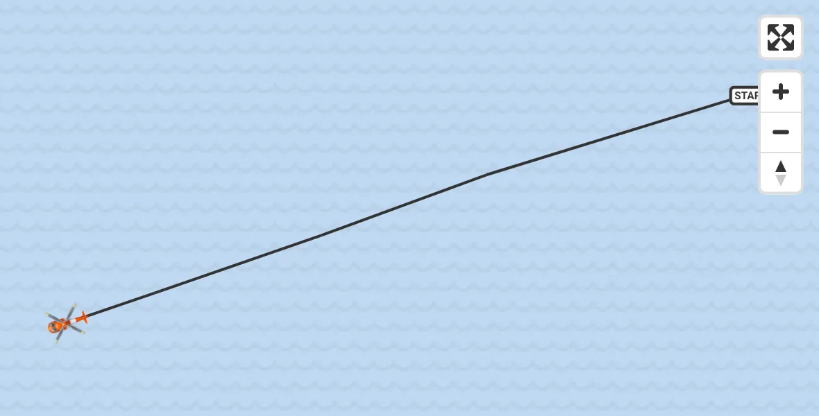 Flight path map showing Coastguard Helicopter route from Inner Seas to Inner Seas