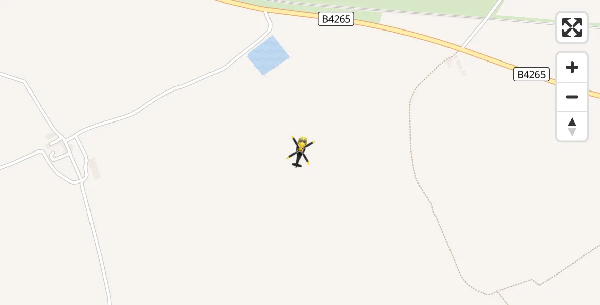 Flight path map showing Police Helicopter route from MOD St Athan to MOD St Athan