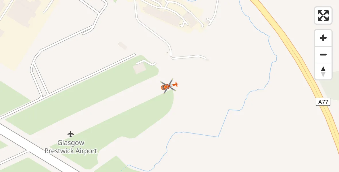 Flight route Coastguard Helicopter Glasgow Prestwick Airport - Glasgow Prestwick Airport, 19 April 2026, 01:20