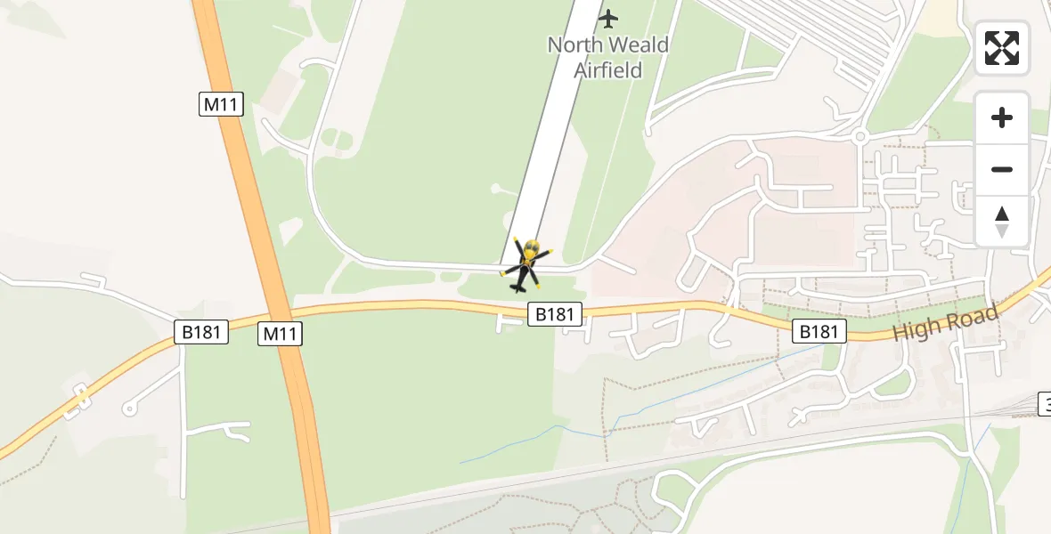 Flight route Police Helicopter North Weald Airfield - North Weald Airfield, 19 April 2026, 03:18