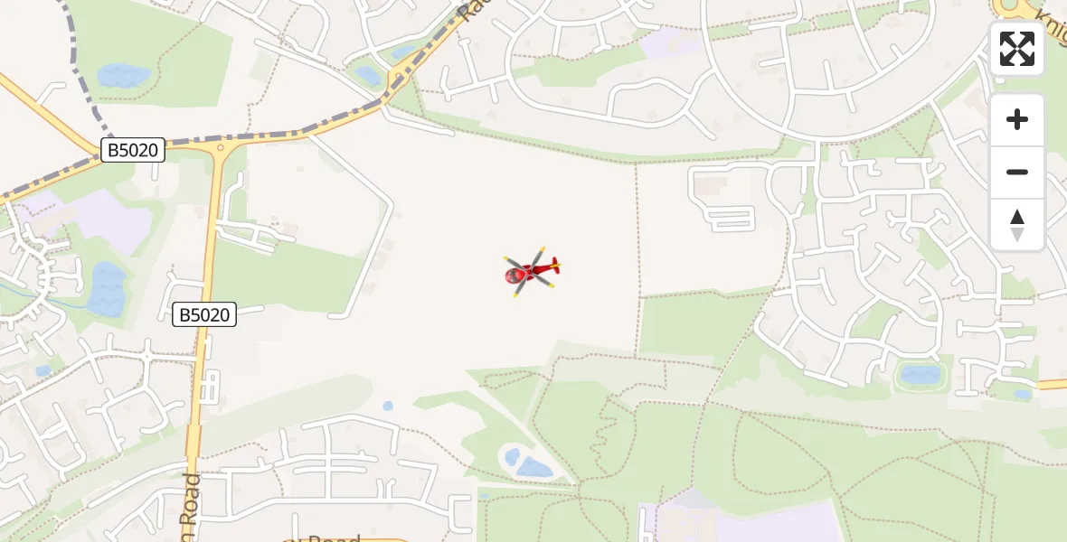 Routekaart van de vlucht: Air Ambulance Helicopter to Mackworth Estate, Muswell Road