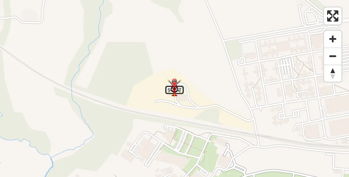 Flight path map showing Air Ambulance Helicopter route from RAF Cosford to Cosford