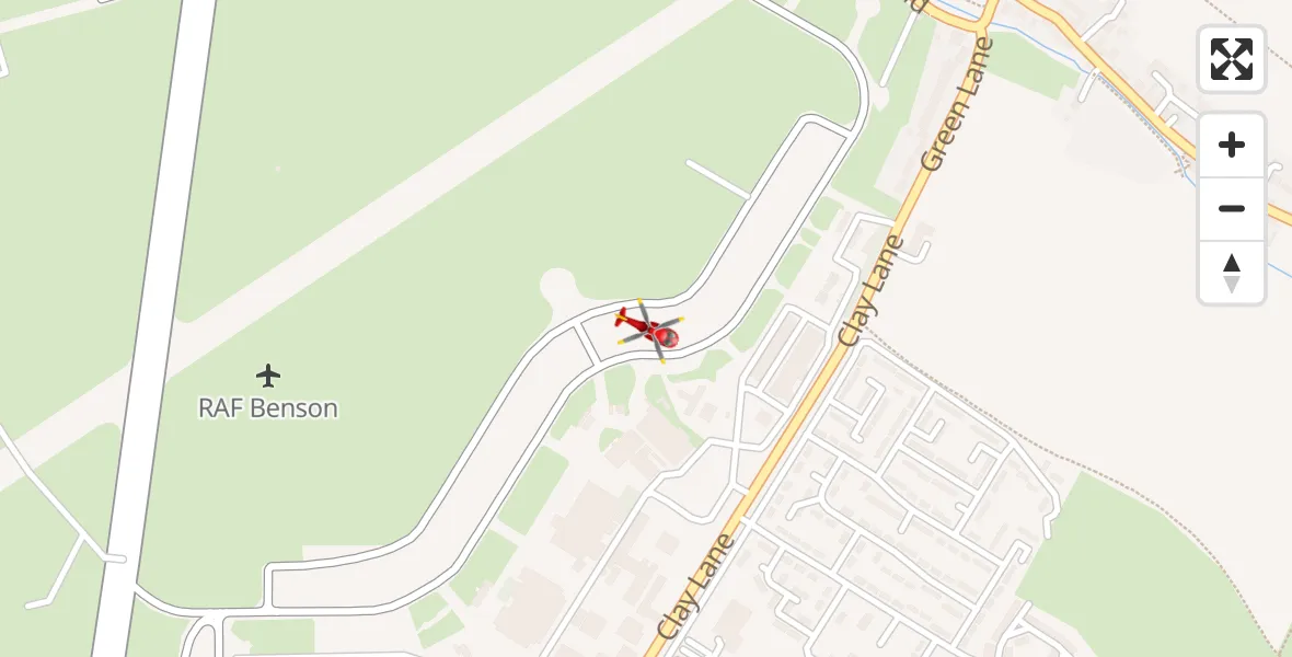 Flight route Air Ambulance Helicopter RAF Benson - RAF Benson, 19 April 2026, 08:38