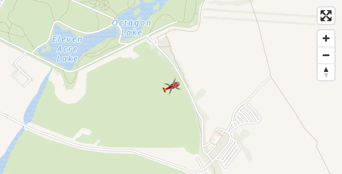Flight path map showing Air Ambulance Helicopter route from Dadford to Dadford