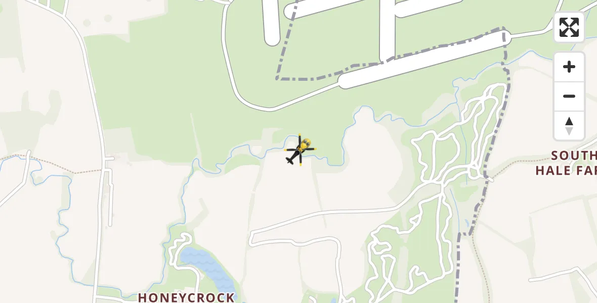 Flight route Police Helicopter Redhill Aerodrome - Redhill Aerodrome, 19 April 2026, 10:02
