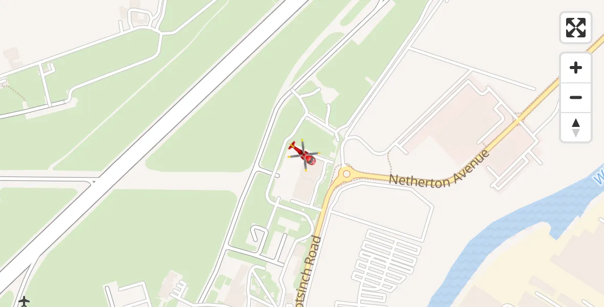 Flight route Air Ambulance Helicopter Glasgow Airport - Glasgow Airport, 19 April 2026, 10:33