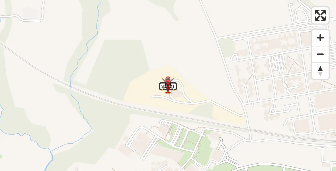 Flight path map showing Air Ambulance Helicopter route from RAF Cosford to Cosford