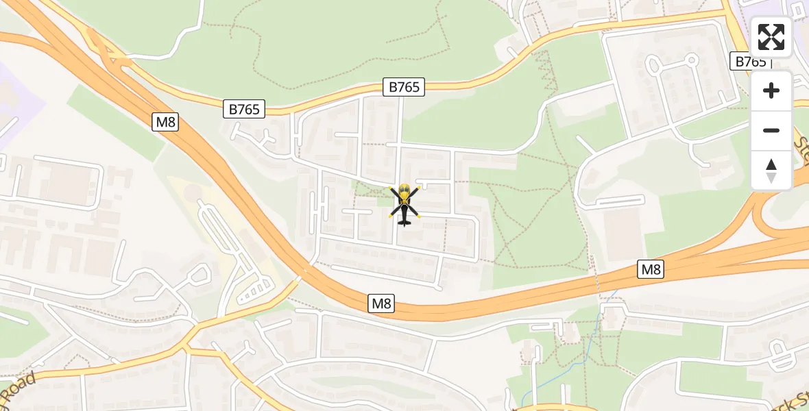 Flight path map showing Police Helicopter route from Glasgow to Glasgow