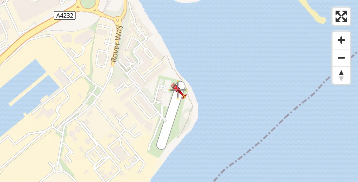Flight route Air Ambulance Helicopter Cardiff Heliport - Cardiff Heliport, 19 April 2026, 11:27