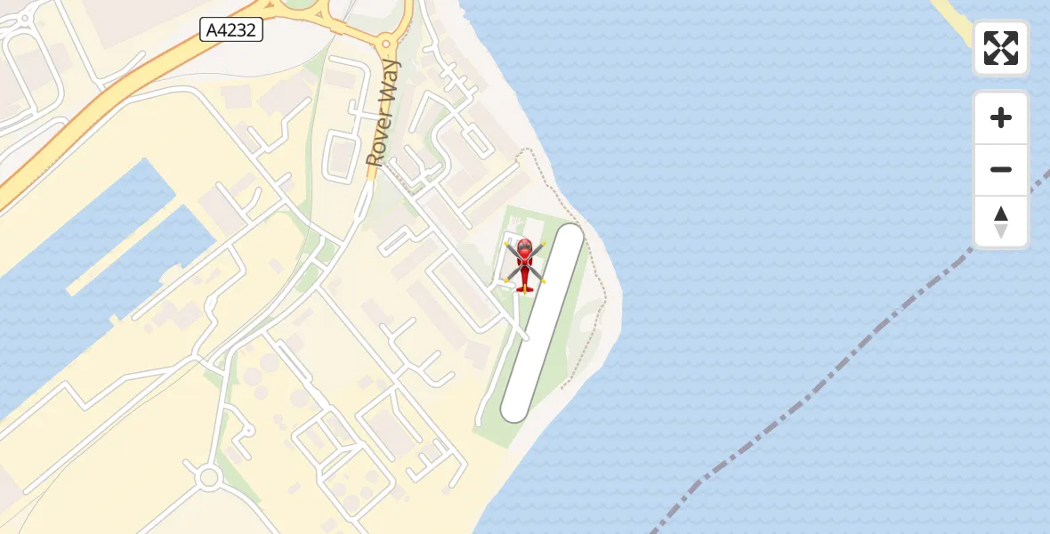 Flight route Air Ambulance Helicopter Cardiff Heliport - Cardiff Heliport, 19 April 2026, 11:50
