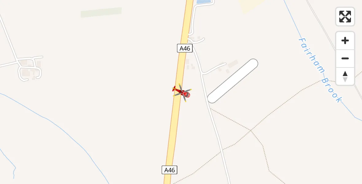 Flight route Air Ambulance Helicopter Nottingham Heliport - Nottingham Heliport, 19 April 2026, 11:50