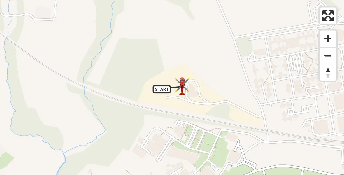 Flight path map showing Air Ambulance Helicopter route from RAF Cosford to Cosford