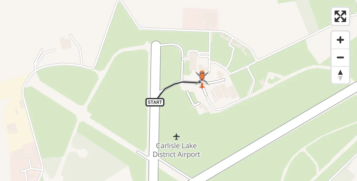 Flight route Coastguard Helicopter Carlisle Lake District Airport - Carlisle Lake District Airport, 19 April 2026, 13:26