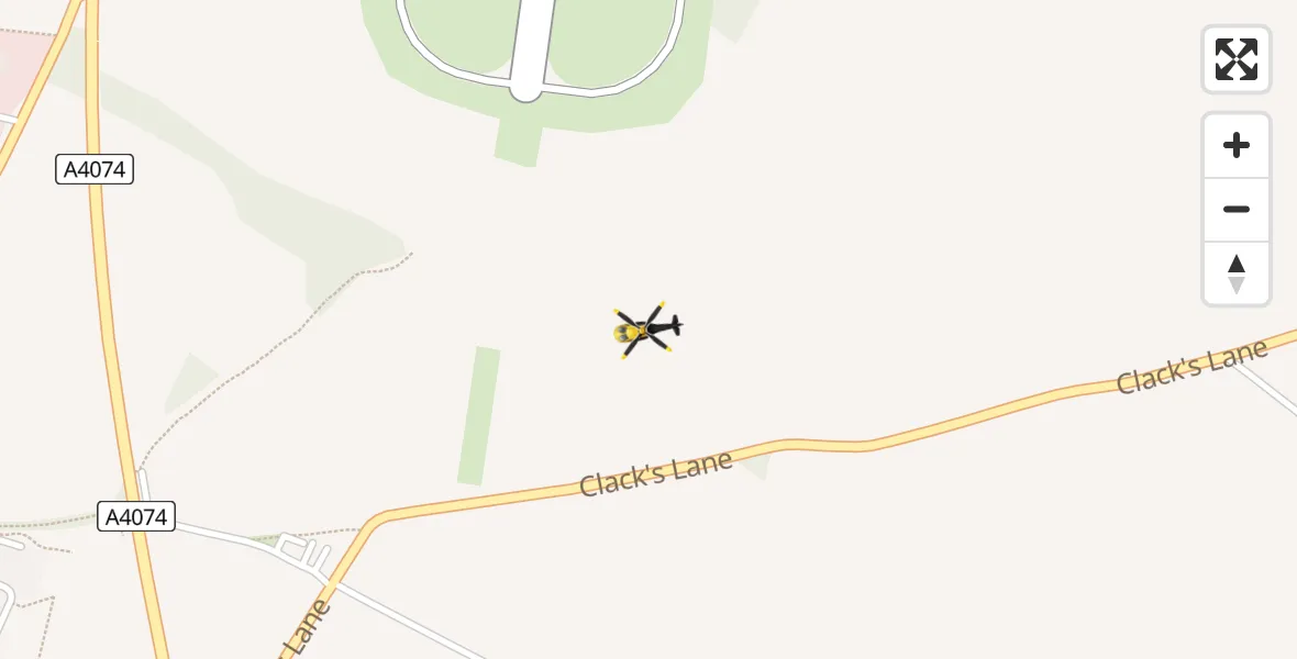 Flight path map showing Police Helicopter route from RAF Benson to RAF Benson