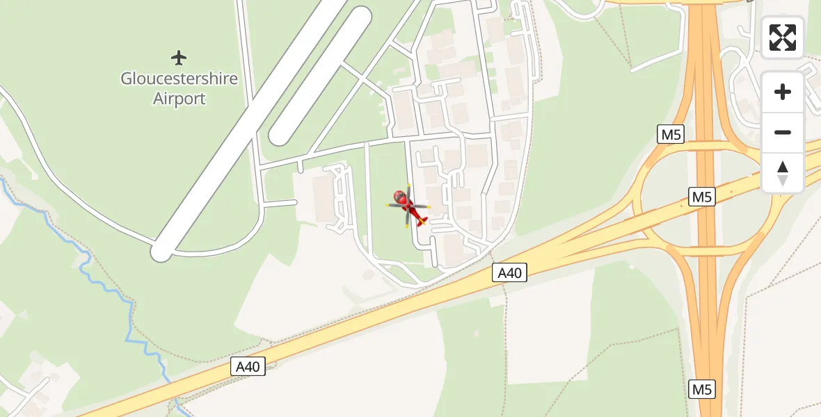 Flight route Air Ambulance Helicopter Gloucestershire Airport - Gloucestershire Airport, 19 April 2026, 15:13