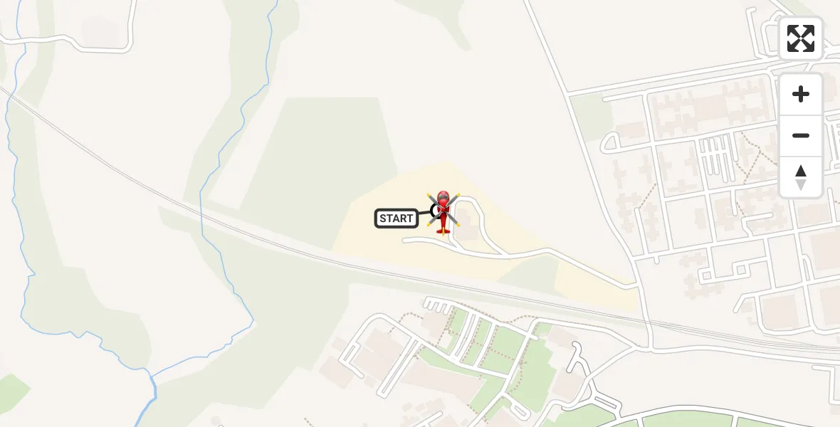Flight path map showing Air Ambulance Helicopter route from RAF Cosford to Cosford