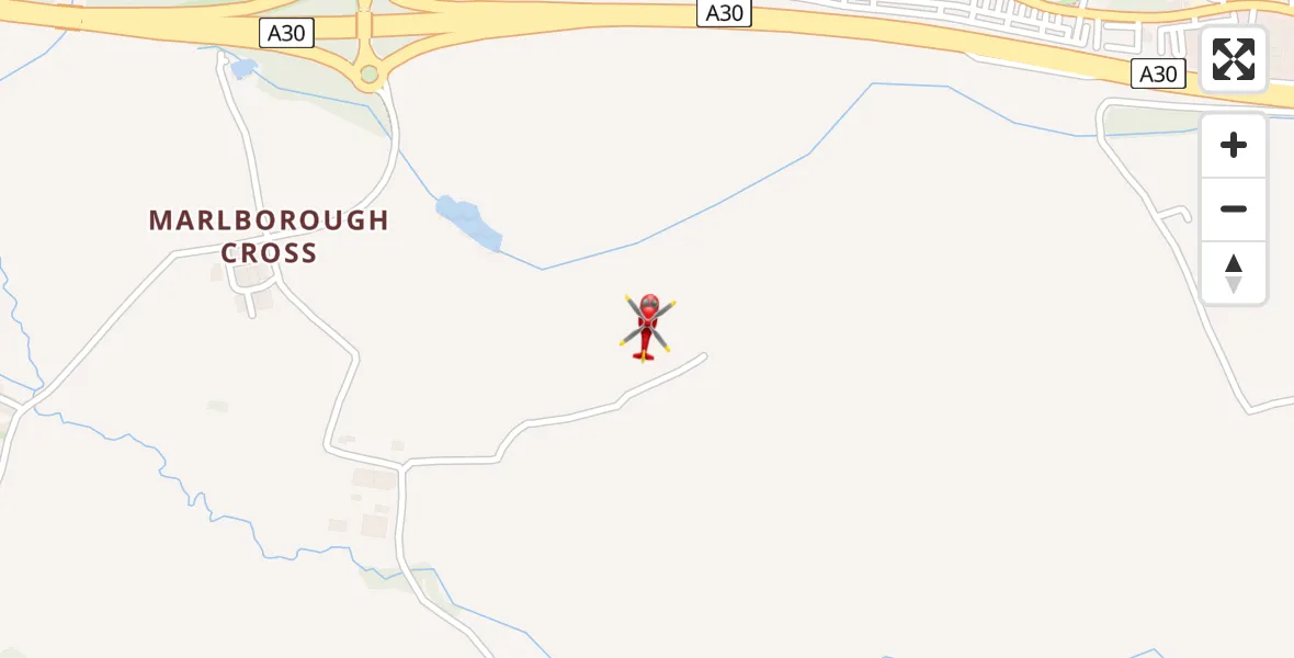 Flight path map showing Air Ambulance Helicopter route from Clyst Honiton to Clyst Honiton