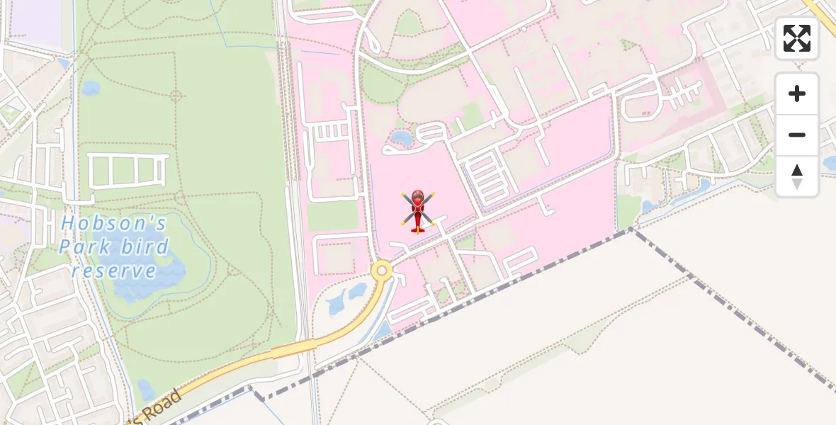 Flight route Air Ambulance Helicopter Papworth Hospital - Papworth Hospital, 19 April 2026, 15:53
