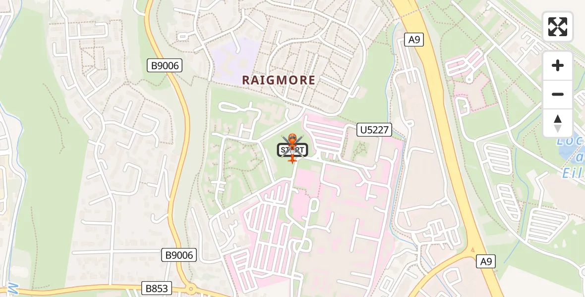 Flight path map showing Coastguard Helicopter route from Inverness to Inverness