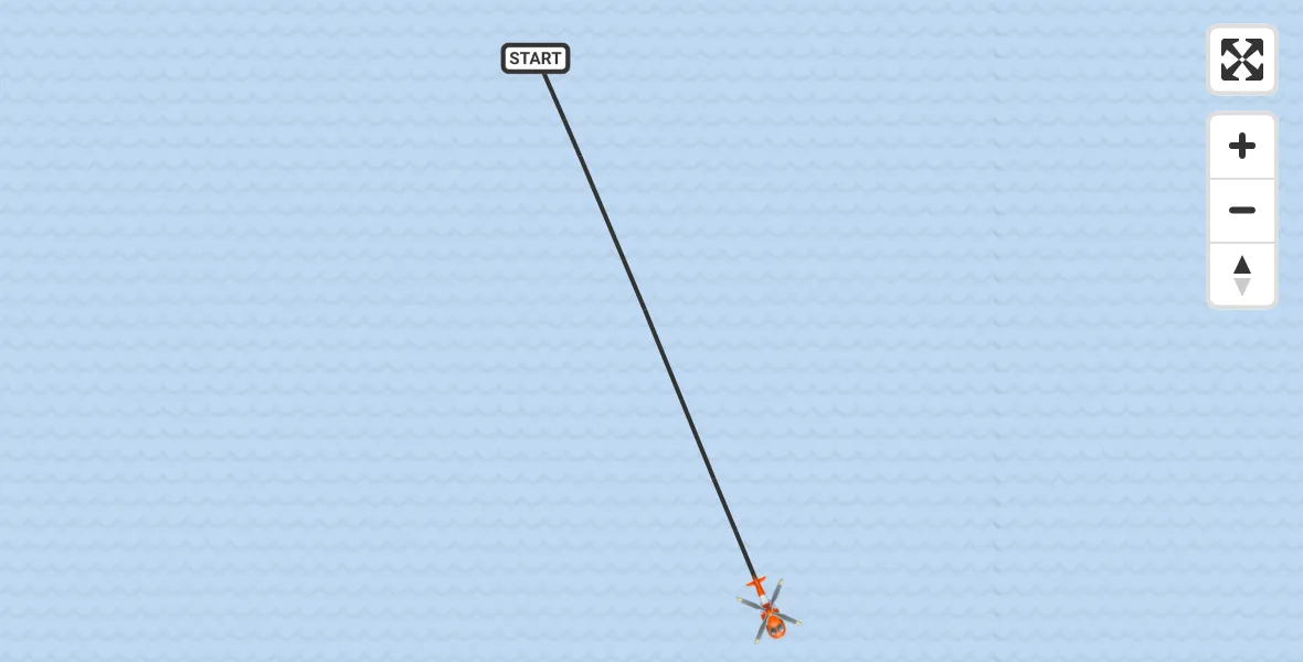 Flight path map showing Coastguard Helicopter route from Inner Seas to Inner Seas