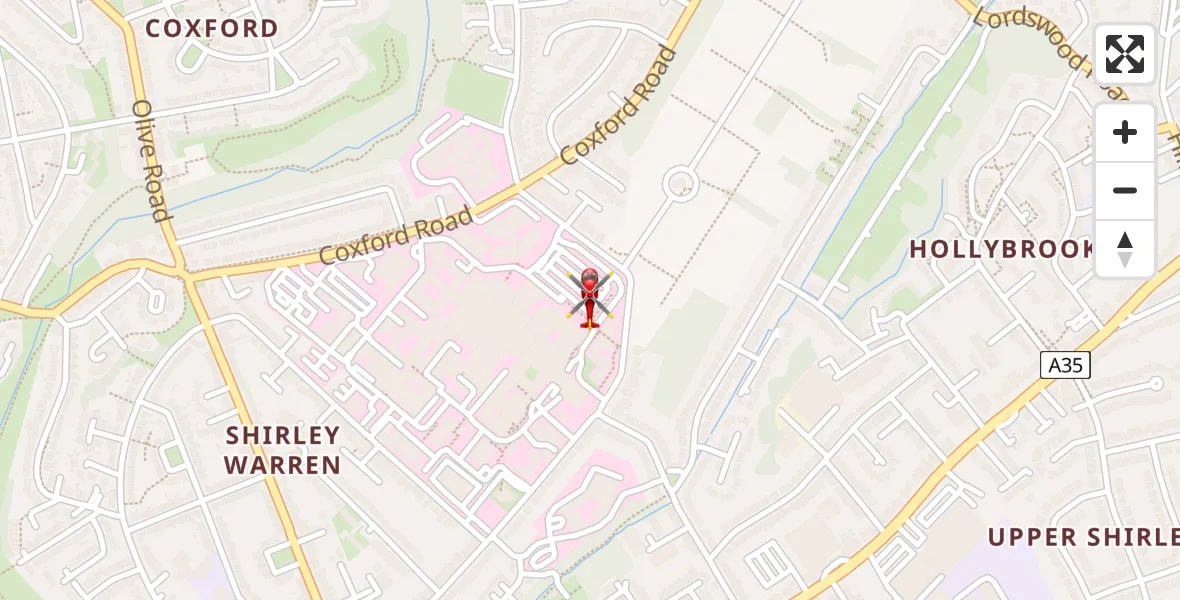 Flight route Air Ambulance Helicopter University Hospital Southampton - University Hospital Southampton, 20 April 2026, 08:39