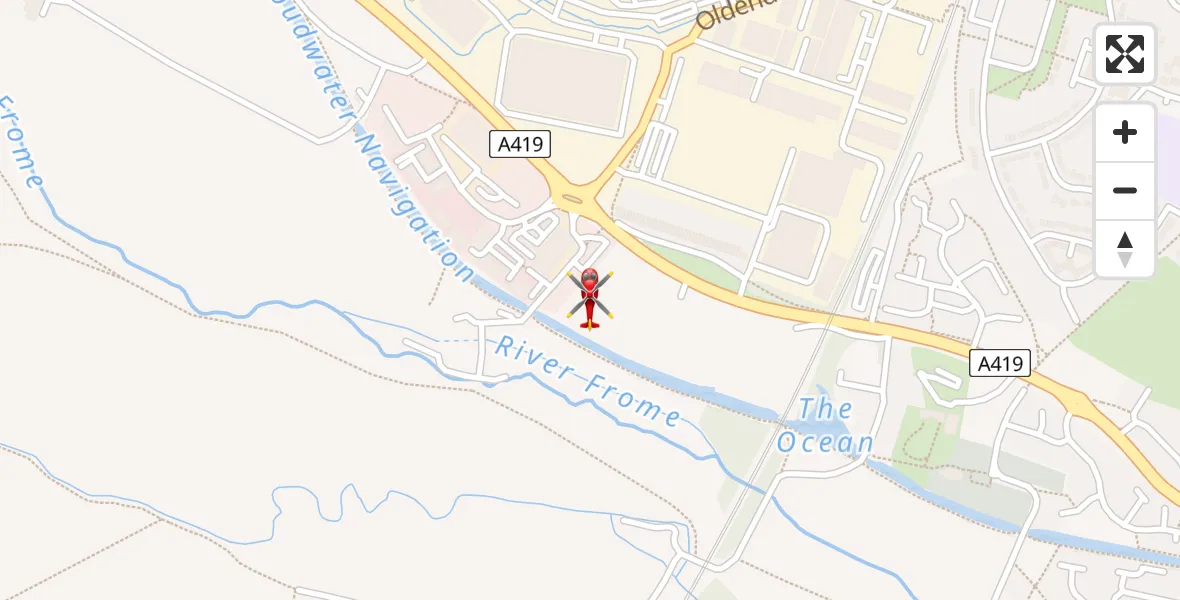 Flight route Air Ambulance Helicopter Stonehouse - Stonehouse, 20 April 2026, 08:48
