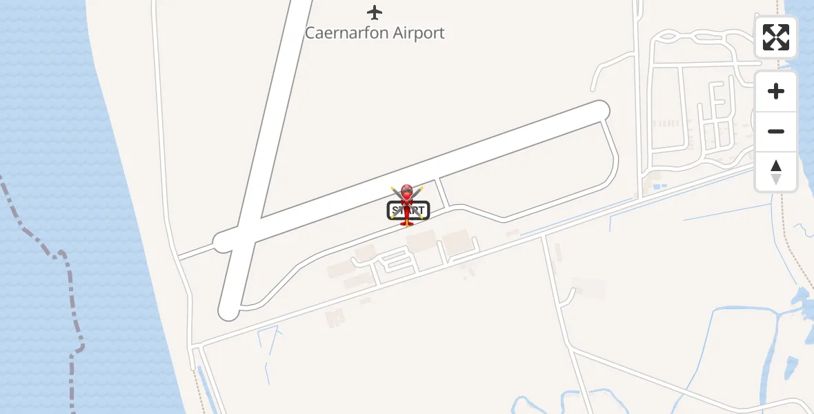 Flight route Air Ambulance Helicopter Caernarfon Airport - Caernarfon Airport, 20 April 2026, 09:50