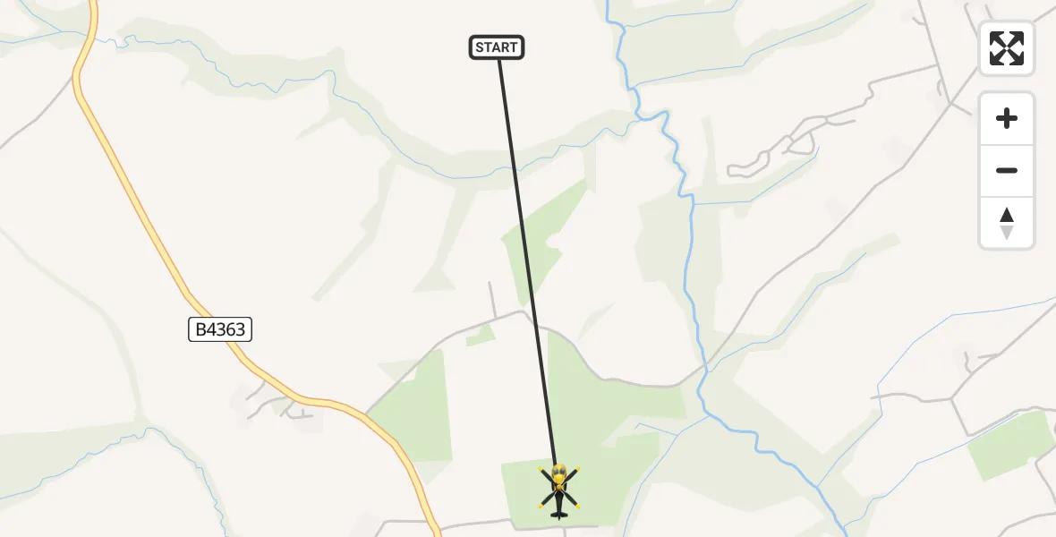 Flight route Police Helicopter Glazeley - Billingsley, 20 April 2026, 13:13