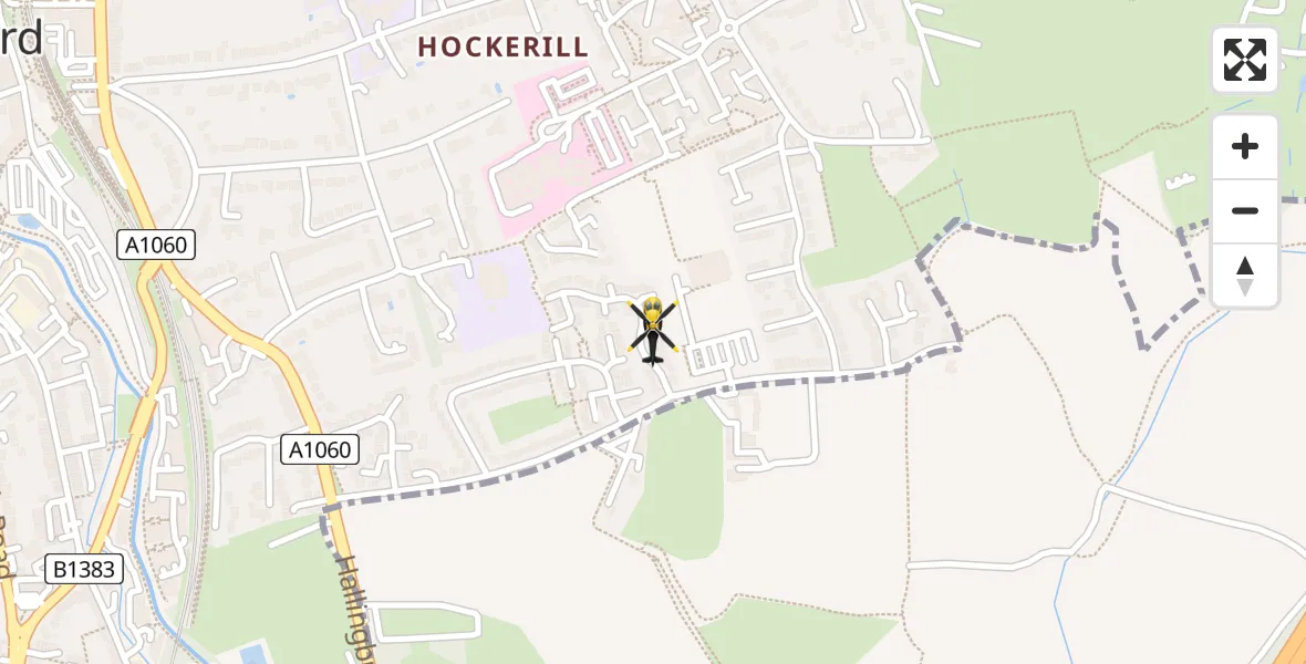Flight route Police Helicopter Bishop's Stortford - Bishop's Stortford, 20 April 2026, 13:23