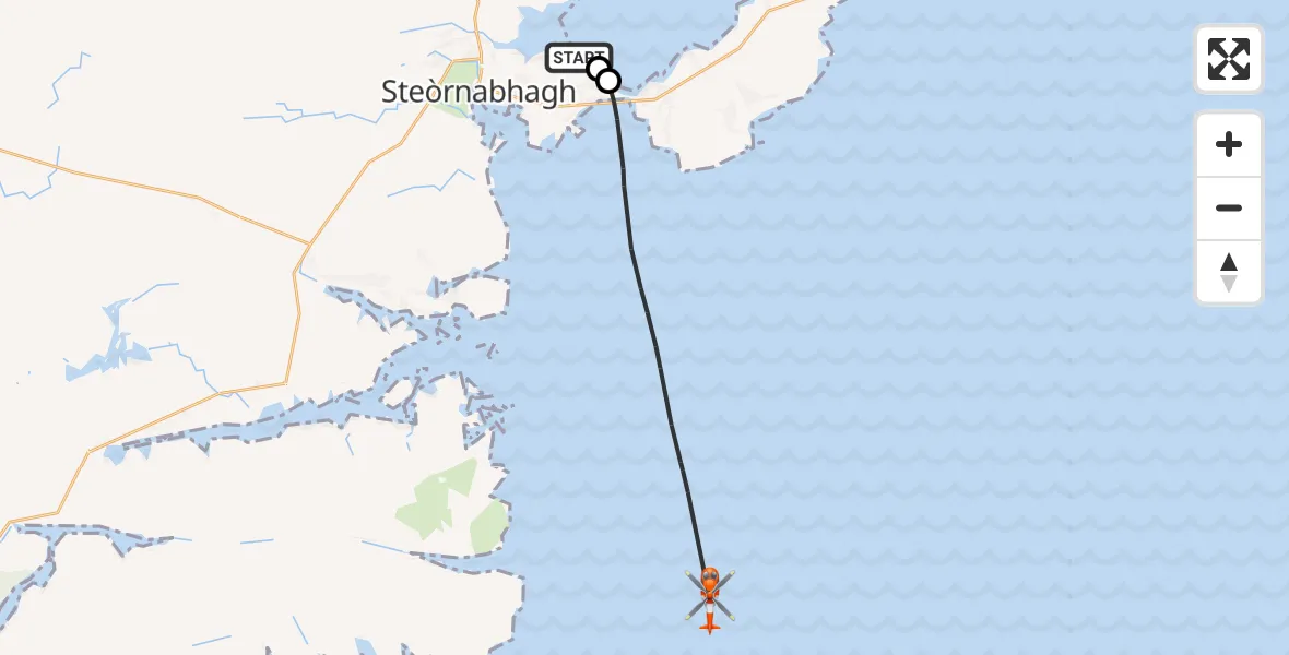 Flight route Coastguard Helicopter Stornoway Airport - Inner Seas, 20 April 2026, 13:32