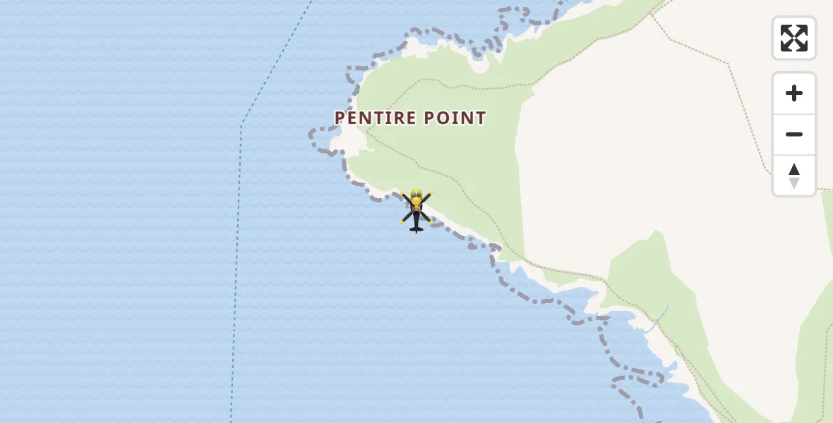 Flight route Police Helicopter New Polzeath - New Polzeath, 20 April 2026, 14:14