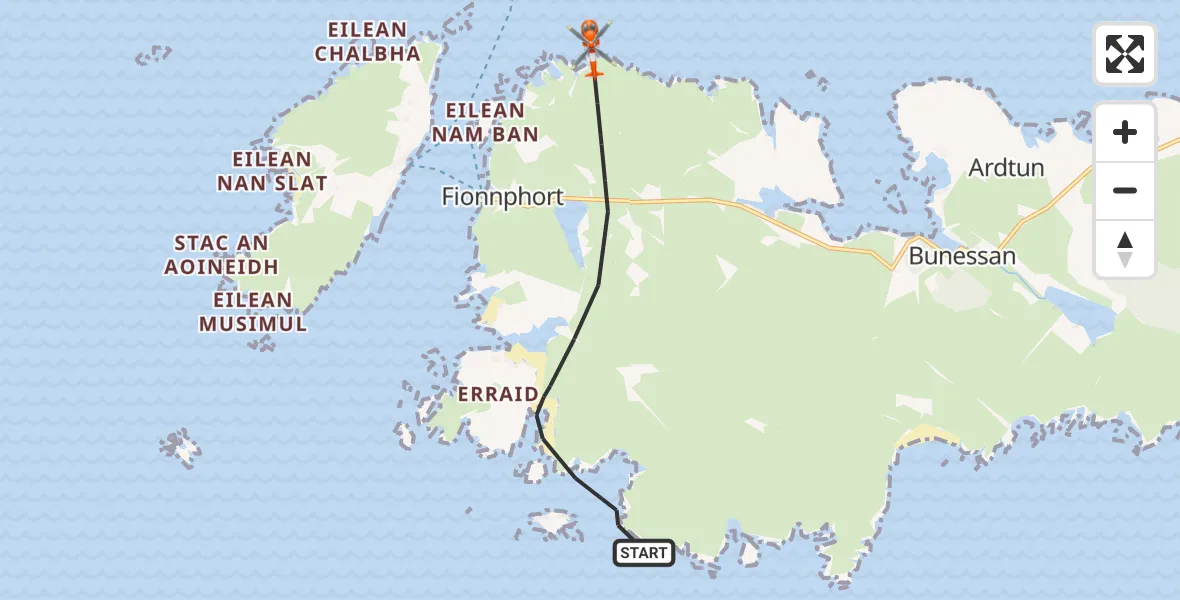 Flight route Coastguard Helicopter Inner Seas - Inner Seas, 20 April 2026, 14:18