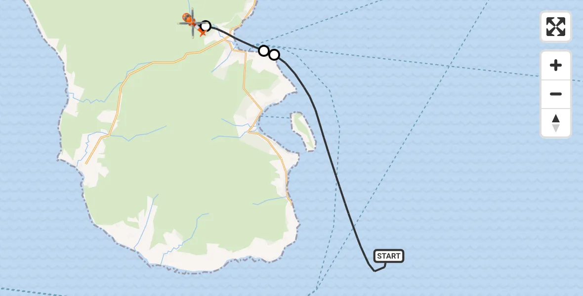 Flight route Coastguard Helicopter Inner Seas - Glenrosa, 20 April 2026, 20:13
