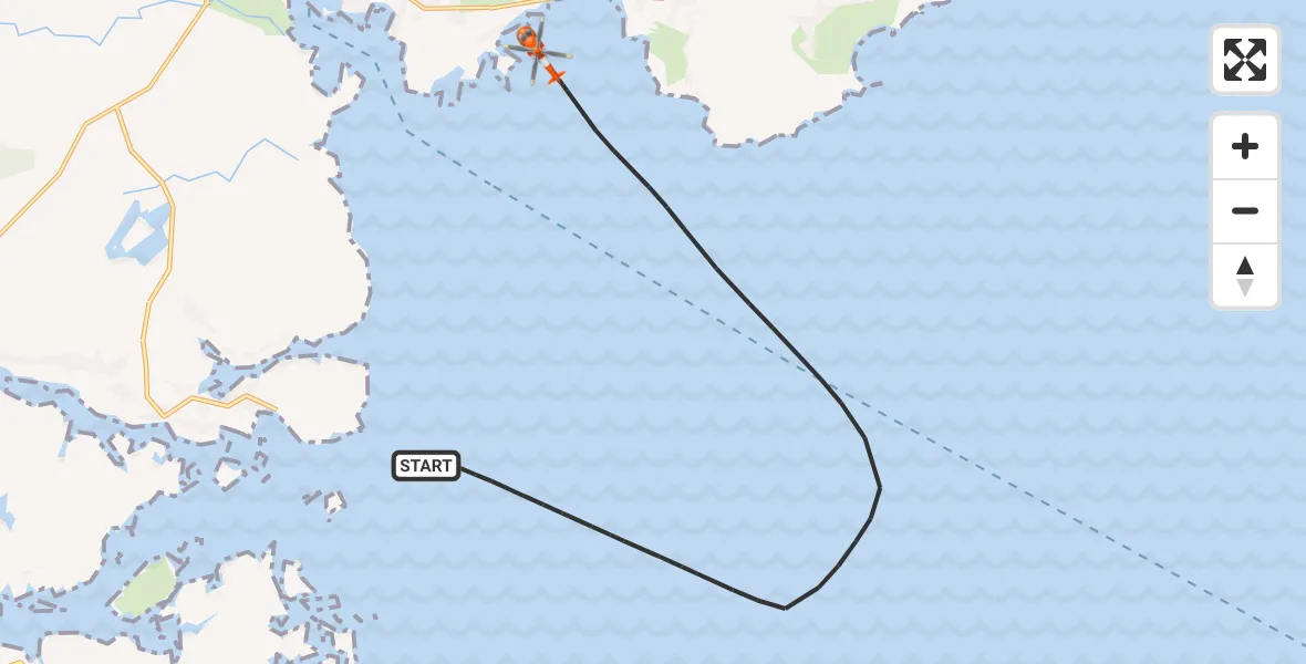 Flight route Coastguard Helicopter Inner Seas - Inner Seas, 20 April 2026, 20:34