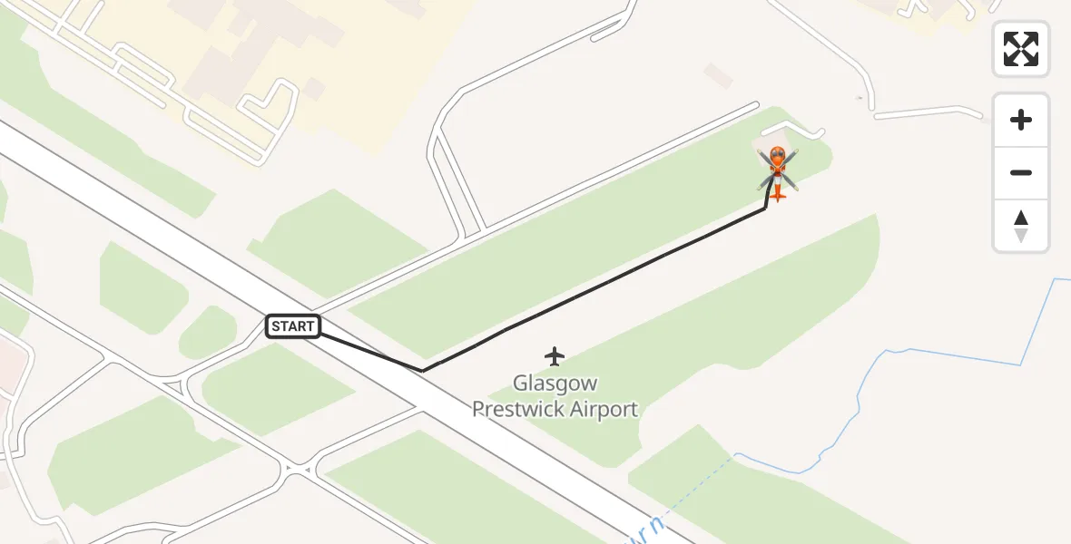 Flight route Coastguard Helicopter Glasgow Prestwick Airport - Glasgow Prestwick Airport, 20 April 2026, 21:15