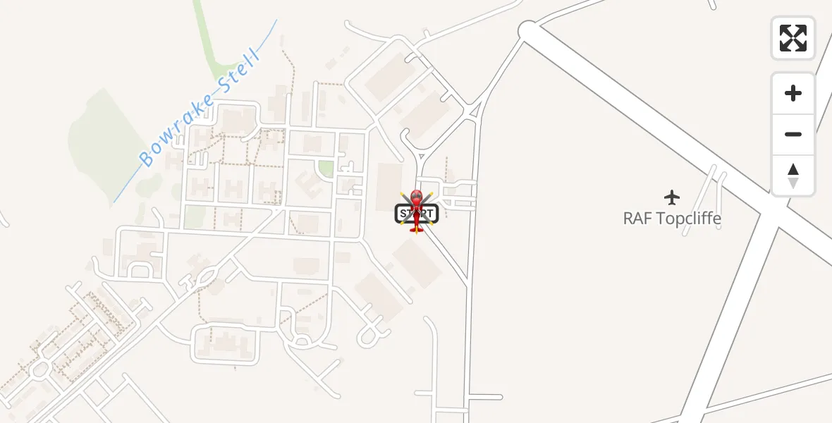 Flight path map showing Air Ambulance Helicopter route from RAF Topcliffe to RAF Topcliffe