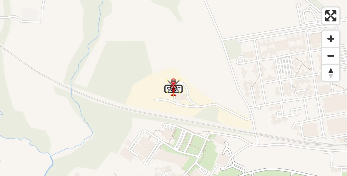 Flight path map showing Air Ambulance Helicopter route from RAF Cosford to Cosford
