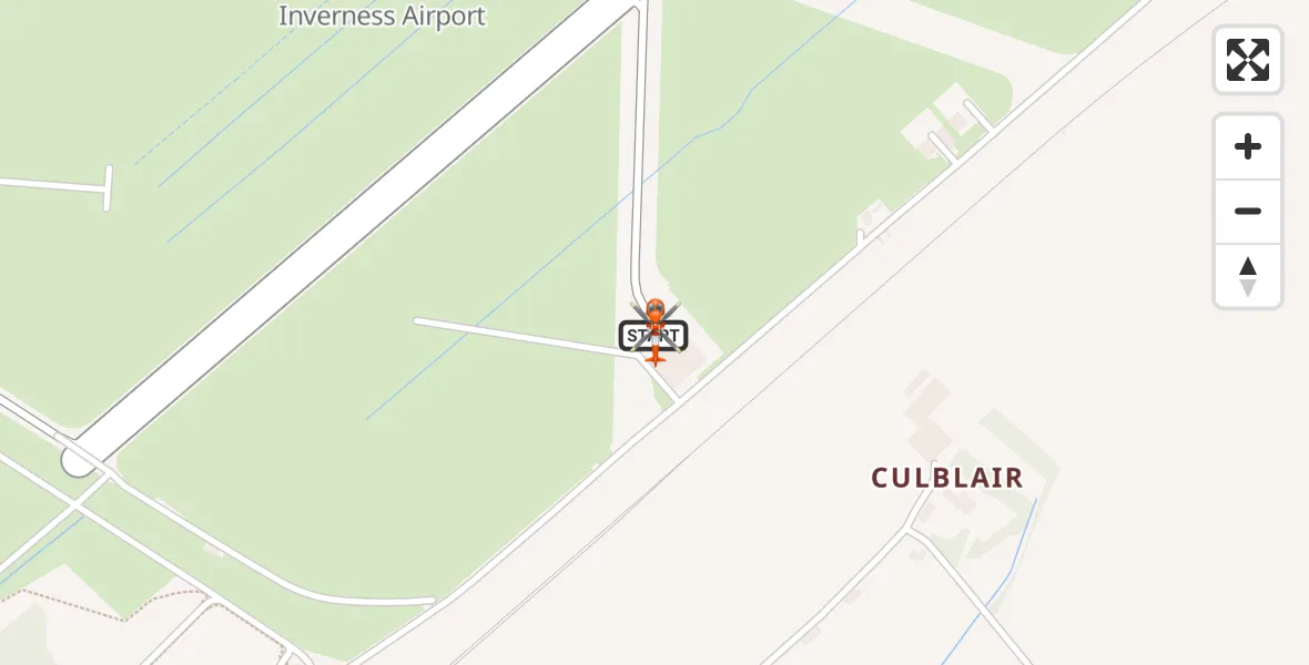 Flight path map showing Coastguard Helicopter route from Inverness Airport to Inverness Airport