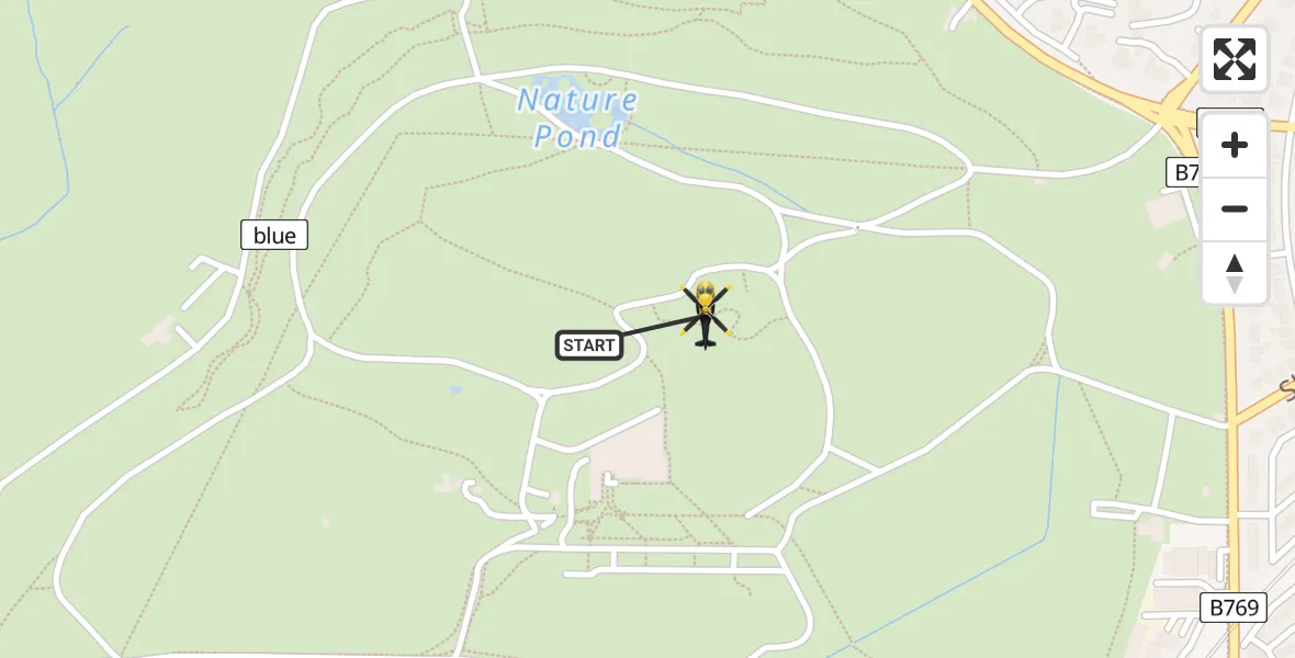 Flight path map showing Police Helicopter route from Glasgow to Glasgow