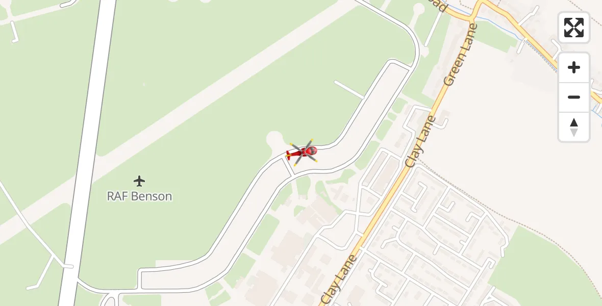 Flight route Air Ambulance Helicopter RAF Benson - RAF Benson, 22 April 2026, 07:32