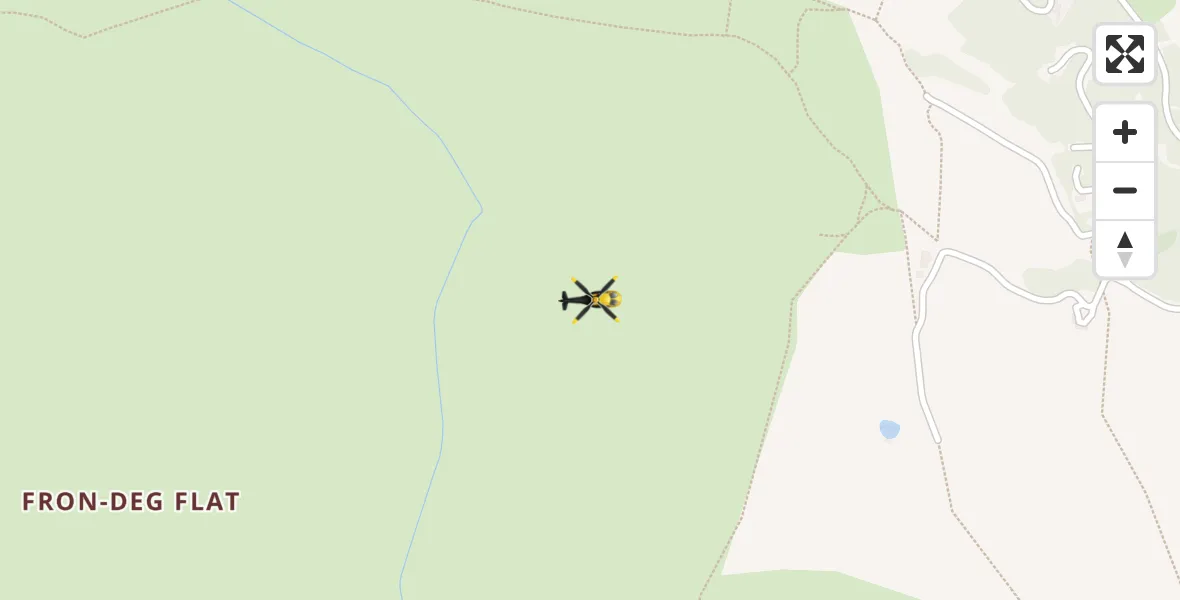 Flight path map showing Police Helicopter route from Minera to Minera