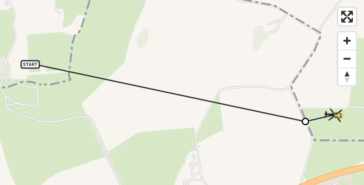 Flight path map showing Police Helicopter route from Bo'ness to Linlithgow