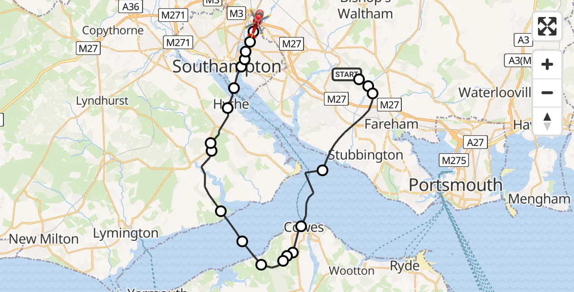 Flight path map showing Air Ambulance Helicopter route from Curbridge to Mansbridge